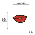 Embroidered red lips iron-on patch measuring 5.6cm by 3.2cm for clothing decoration - GZ-4676 (With Adhesive)