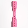 Pink silicone dog chew toy with massage bumps for teeth cleaning and gum care - M / Rose Red