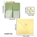 3D pop-up green flower greeting card set with envelopes and size dimensions - Green 3D Pop-up Greeting Card (S847)