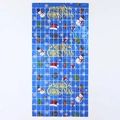 Blue Christmas snowman pattern foil fringe curtain backdrop for festive party decor - Christmas Sky Blue Square Foil Curtain (1*2m)