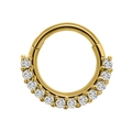 Golden hinged segment ring with marquise zircon stones and a braided heart design - 1.2x8mm / Style 3-Gold