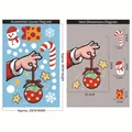 Christmas snowman and candy cane static wall stickers set in 20x30cm size - BQ382