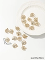Colgante geométrico dorado con pedrería para creación de joyas, pack de 20 piezas - Estilo 2 (Redondo 1.6x1.1cm)