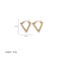 Detail of irregular triangle beaded earrings with 2.9cm height and 2.5cm width dimensions - Triangle Beaded Style