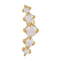Gold-plated stainless steel cartilage stud earring with five white opal stones - 1.2*6*3mm / Gold - White Opal