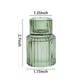 Vertical ribbed green glass candle holder with small size dimensions and retro style - Cylindrical Style / Green