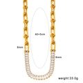 Golden 18K titanium steel horseshoe chain necklace with a zircon-encrusted U-pendant - CK713-Middle Stone Necklace / Gold Plated (White Zircon)