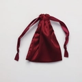 Deep red satin drawstring pouch made of high-quality imitation silk fabric - Burgundy