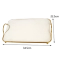 Rectangle white velvet jewelry tray with gold handles and legs, dimensions 34.5x22.5cm - Rectangular Tray With Handle / Off White