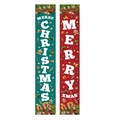 Weihnachts-Türbanner-Set mit rotem und grünem Merry Christmas Schriftzug und Lebkuchen-Deko - Stil A (Rot & Grün Set)