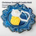 Christmas snow globe cookie mold set with plastic cutter and embossed stamp, 4.3x5.2cm - Christmas Snowball