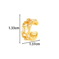 Goldene U-förmige Ohrmanschette mit zweireihigen Kristallen, Größe 1,33cm x 1,37cm - Zweireihig Rechteckige Steine (2616-6# Gold)