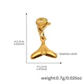 18K vergoldeter Edelstahl Walflosse Anhänger mit Karabinerverschluss für DIY Schmuck - 4 Stück Goldener Fischschwanz-Anhänger