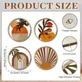 4er-Set Boho-Wanddeko aus Holz mit runden Motiven von Sonne und Pflanzen - Y24y50999_q 195 X 195 X 05 Cm 4 Stück