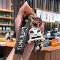 Creative Jack Skellington keychain with Death Note strap and gold metal hardware - B218-5 Grimace / Large