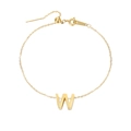 Cavigliera regolabile in acciaio dorato con un ciondolo a lettera W stile minimal - Lettera W - Oro