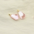 Pink translucent pomegranate seed charms with golden loops for DIY jewelry making - Light Pink Pomegranate Seed