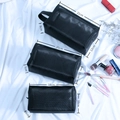 Three-piece black mesh storage bags set in various sizes for travel toiletries - 03+04+05 Square 3-Piece Mesh Bag Set