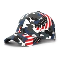 Detail der Camouflage-Baseballkappe mit US-Flaggen-Print auf hochwertigem Baumwolltwill - Camouflage Stars and Stripes Stil (A)