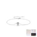 Pulsera minimalista de plata s925 moissanita con certificado GRA sobre fondo blanco - Plata 925 / Plata de ley 925