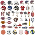 DIY Sportanhänger aus Legierung mit Fußball Basketball und Baseball für Schlüsselanhänger - Gemischt 42 Stück - Emaille Sport Serie - 1 von jeder der 42 Arten