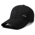 Zwarte heren baseballpet met zilveren FS FASHION borduursel en een lange klep - Verstelbaar / Zwart