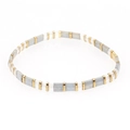 Bracelet en perles Tila bohème avec entretoises dorées et carreaux émaillés gris clair - Or Blanc Gris Émail