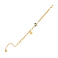 Golden butterfly and clover charm bracelet with blue and black enamel details - Butterfly & Clover (3#)