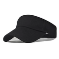 Klassischer schwarzer Polyester-Sonnenvisier für Damen mit gebogener Krempe und Design - Kopfumfang 55-60cm / Schwarz