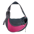 Breathable rose red mesh pet sling carrier for small dogs and cats with wide shoulder strap - Rose Red Sling Bag