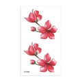 Waterproof temporary cherry blossom tattoo sticker LY-045 with red watercolor floral design - Dynamic Red Pink Cherry Blossom Style (LY045)