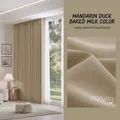Rideau occultant moderne en lin double face épais de couleur beige crème - Lait Grillé Suma-7 Yuanyang / Tissu Pour Rideaux En Rouleaux Entiers (60 Mètres Ou Plus) / Mètre Sans Finition
