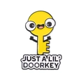 Yellow cartoon key enamel pin with Just A Lil' Doorkey text and dorky cute face - Key Shape Duck Style (QHXZ2525)