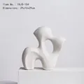 Minimalist matte white ceramic abstract sculpture vase model YXJS-104 size 29x10x29cm - Rockery Vase Ornament-104