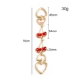 Golden cherry bag strap extender with red enamel fruit charms and heart spring clasps - Red Cherry + Heart Gold Ring Extension Chain