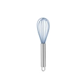 Manual stainless steel whisk with blue silicone wires and hanging loop for baking - 8 Inch / Blue
