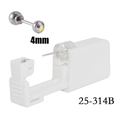 Disposable ear piercing kit with a white applicator and 4mm silver rhinestone stud - 4mm Aurora Borealis Zirconia / Steel