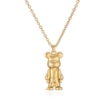 Collier avec pendentif ours 3D doré et diamants étincelants de style artistique - Or Lisse (Chaîne O)