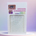 Self-adhesive 3D body stickers featuring iridescent butterfly and white pearl designs - 12 Butterflies Pure White Pearl