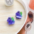 Cute purple dinosaur hair claw clip with acetate finish for children and girls - Spinosaurus (Pair)