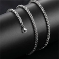 Macro detail of vintage sterling silver lobster clasp and braided chain texture on necklace - Dragon Pendant with Keel Chain