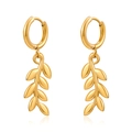 Eleganti orecchini a spiga di grano dorati in acciaio inossidabile dal design vintage - Oro