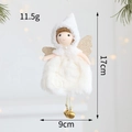 Angelo di peluche bianco decorazione per albero di Natale con ali dorate, altezza 17cm - Angelo / Bianco