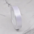 Single roll of 2.5cm wide white satin ribbon for DIY Christmas gift wrapping and bows - No. 1001