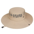 Chapeau de soleil kaki de plein air avec large bord, maille et cordon réglable - Réglable / Beige Foncé