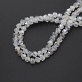 Macro detail of 6mm faceted AB colored crystal glass beads for DIY jewelry making - 6mm (approx. 100pcs) / High-Temp White AB