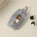Portable gray travel underwear organizer bag with top handle and vertical zipper - Gray