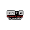 Creative Ctrl + Z keyboard key enamel pin badge with humorous black white red geek design - Ctrl + Z Doesn't work in real life Style (QHXZ3144)