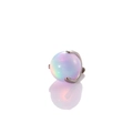 Titanium piercing screw head with a four-prong set opal sphere on white background - Cloud Pink (7#-OLP383)