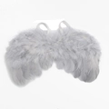 Baby photography prop featuring soft white angel feather wings with elastic straps - Gray